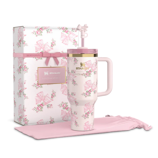 Stanley x LoveShackFancy  40 OZ  Rosa Beaux Pink & Rosa Beaux Blue  Oversized Bow Signature Tumbler